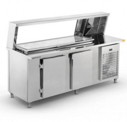 Balcão de Serviço inox Refrigerado Codimentador-2,00m Ref. BSRC2000