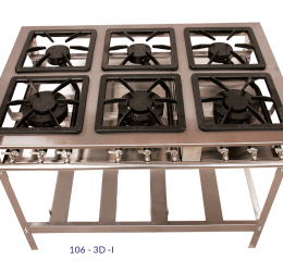 Fogão - 6 Bocas - Linha Stand Inox Ref.106-3D-I