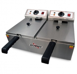  Fritadeira Elétrica 2 Cubas 11L ( 2x5,5) Inox Ref. FED-20-N
