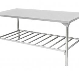 Mesa c/ Prateleira Inferior Gradeada - 1,90X90 - Aço Inox 430  Ref. MI-190