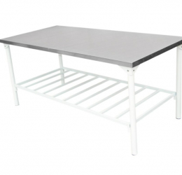 Mesa tampa inox 1,00m pés pintado 